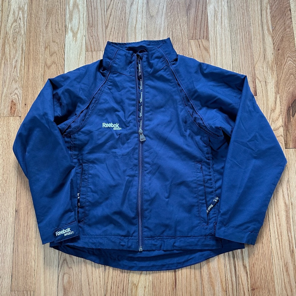 Reebok Hockey Kids Nylon Jacket Blue Sz M